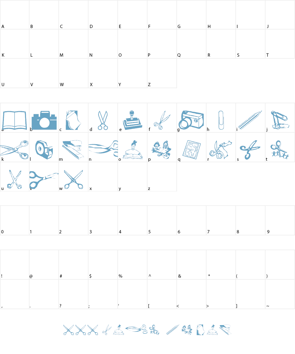 AEZ scrapbooking dings Font Character